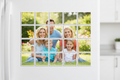 20 square photo magnets arranged in a 5x4 grid forming a complete family portrait